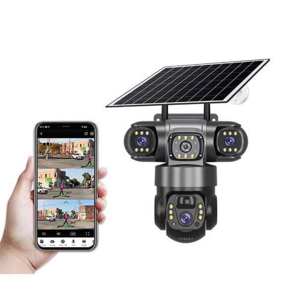 3 Lens Solar 4G Security Camera