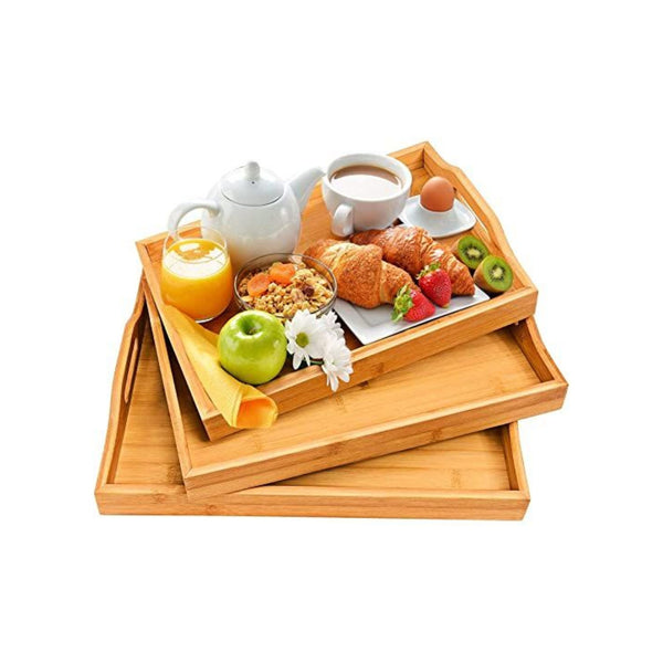 3pcs Multi-Functional Bamboo Food Storage Trays