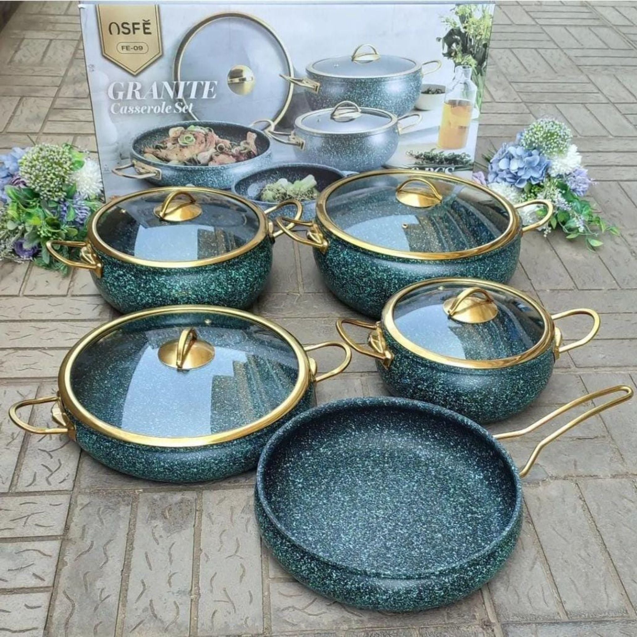 9 Piece Granite Cookware Set – Deluxe Home Haven