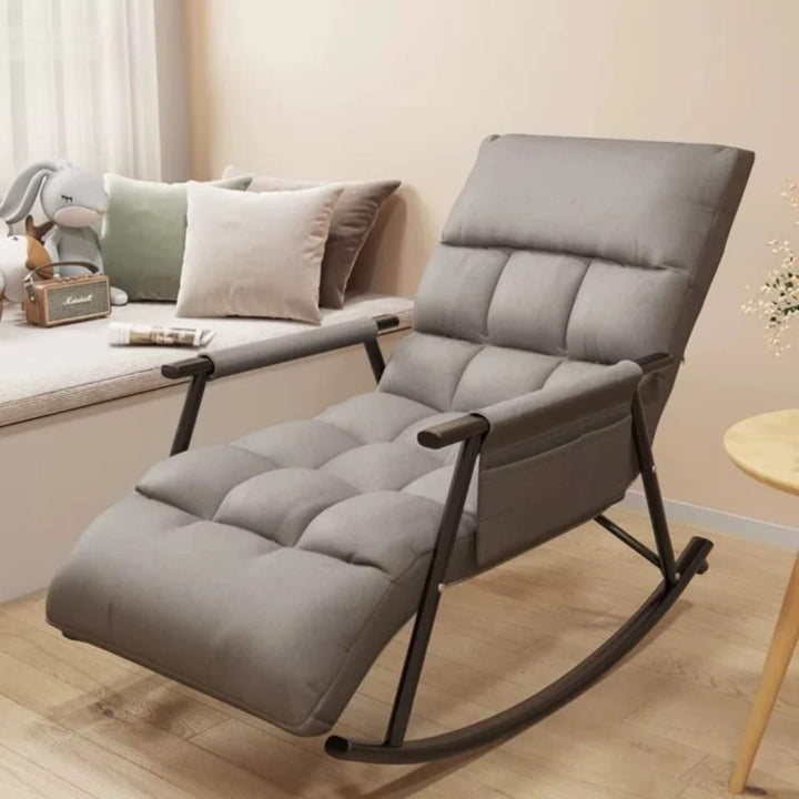 Cushioned Rocking Chair in Grey