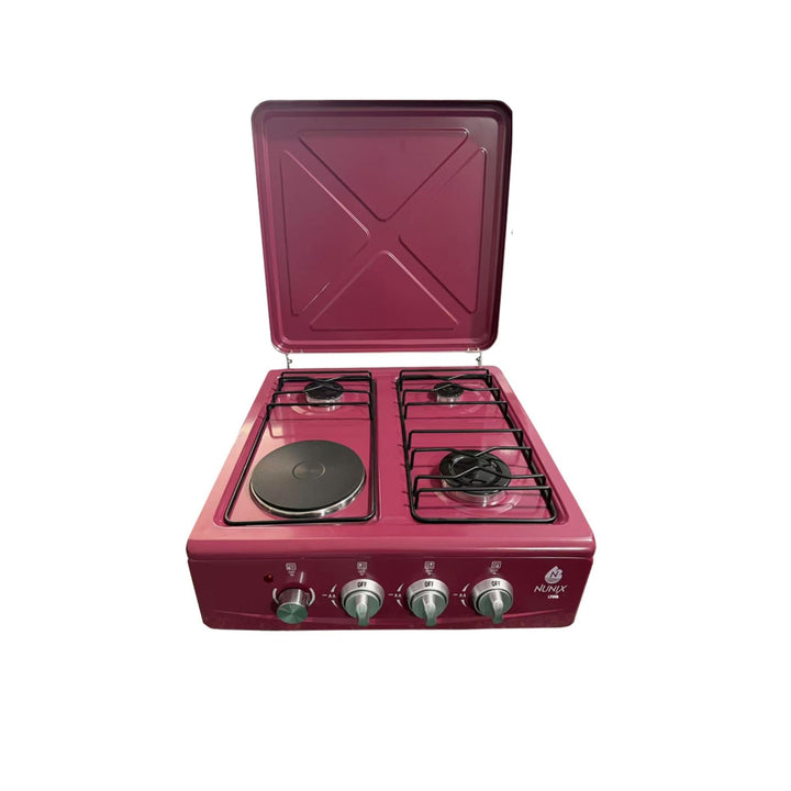 Nunix Table Top Cooker 3 Gas + 1 Electric Burner Stove