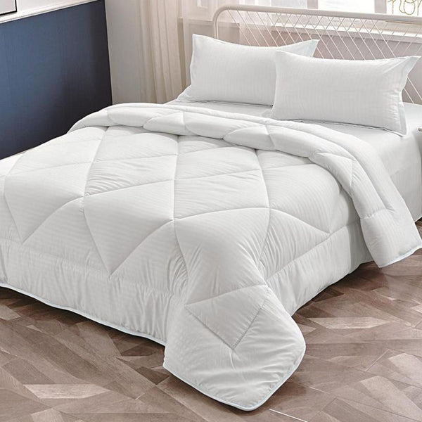 White Cotton Stripped Bedsheet Set